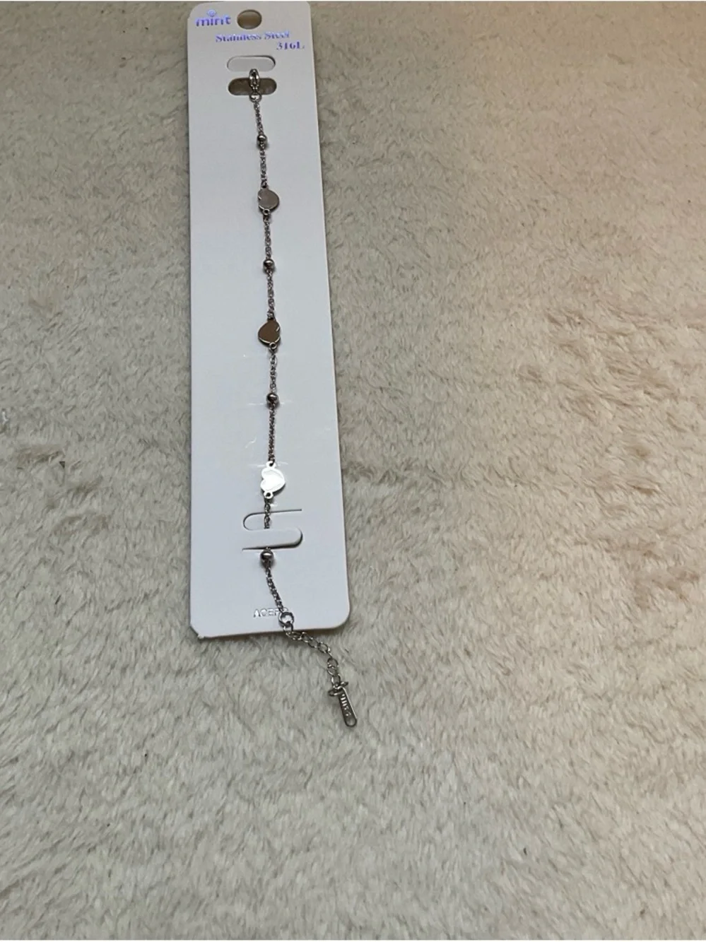 Mint Silver Heart Station Bracelet